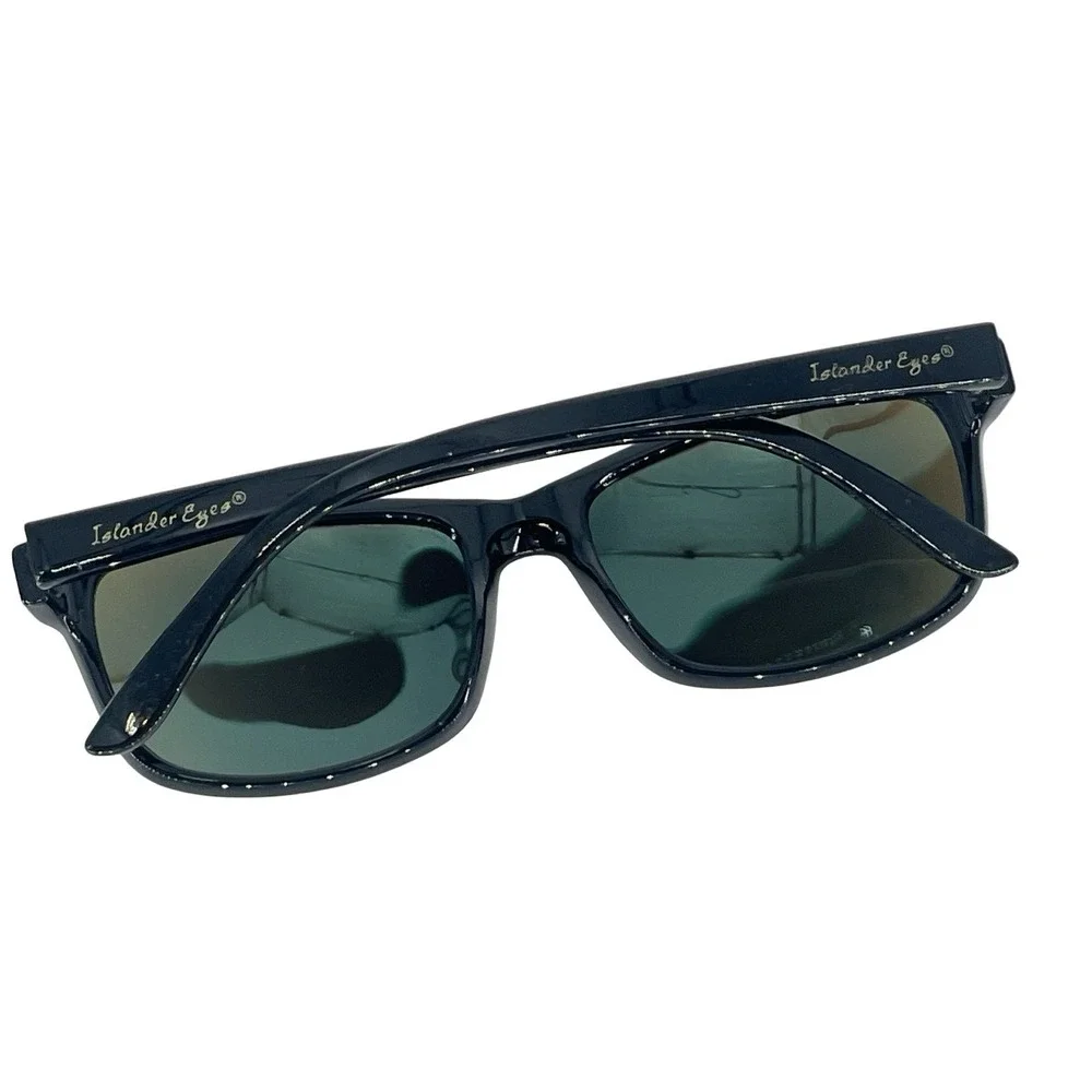 Islander Eyes Curacao Sunglasses Black Blue Mirror Lens Wrap Sport Fishing